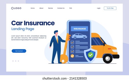 Financial insurance, car insurance, agent insurance protection concept, umbrella, healthcare, landing page flat illustration vector template banner