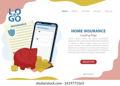 Financial insurance concept illustration, can be used for, template, ui, web, mobile app, poster, banner flyer Vector illustration