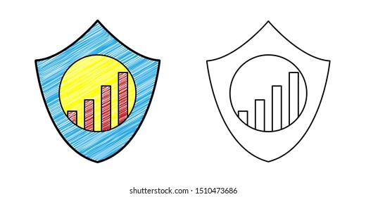 financial insurance icon design vector with texture. editable outline for other style