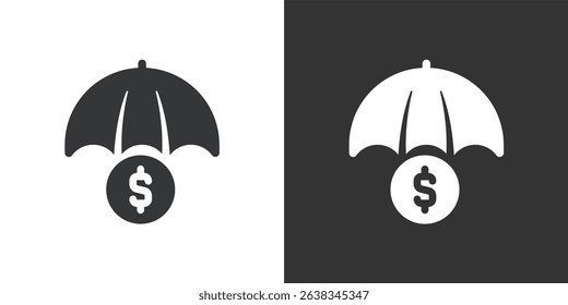 Financial insurance icon. Solid glyph series icon