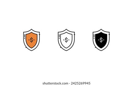 Financial Insurance icons vector strock illustration