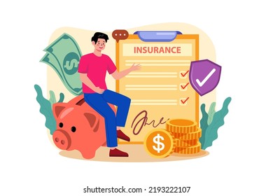 Financial Insurance Illustration concept on white background