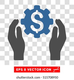 Financial Insurance Options EPS vector pictograph. Illustration style is flat iconic bicolor cobalt and gray symbol.