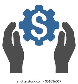 Financial Insurance Options vector icon. Style is bicolor flat symbol, cobalt and gray colors, rounded angles, white background.