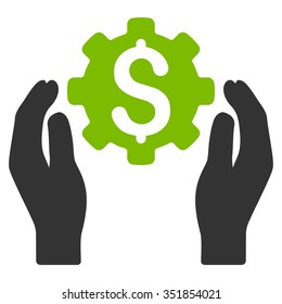 Financial Insurance Options vector icon. Style is bicolor flat symbol, eco green and gray colors, rounded angles, white background.