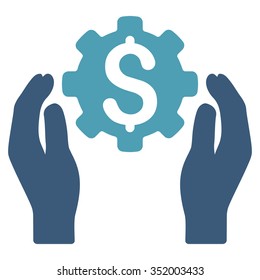 Financial Insurance Options vector icon. Style is bicolor flat symbol, cyan and blue colors, rounded angles, white background.