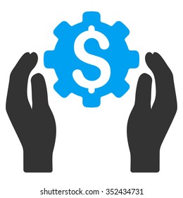 Financial Insurance Options vector icon. Style is bicolor flat symbol, blue and gray colors, rounded angles, white background.