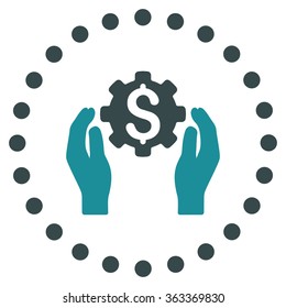Financial Insurance Options vector icon. Style is bicolor flat circled symbol, soft blue colors, rounded angles, white background.