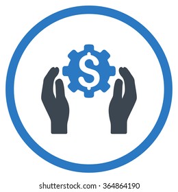 Financial Insurance Options vector icon. Style is bicolor flat circled symbol, smooth blue colors, rounded angles, white background.