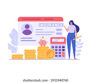 Financial insurance. People saving money and protecting bank deposit. Safety investment. Concept of money protection, guarantee. Financial saving insurance. Vector illustration in flat design