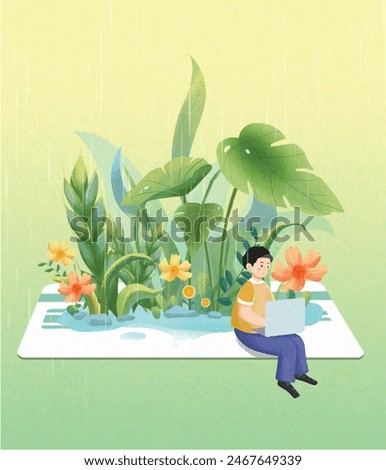 Financial insurance solar terms blessing creative illustration fresh style poster
