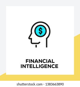 FINANCIAL INTELLIGENCE LINE ICON SET