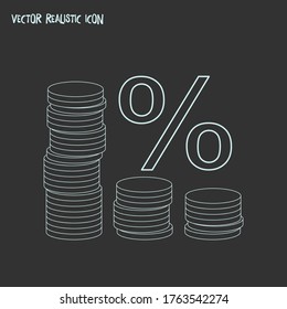 Financial interest icon line element. Vector illustration of financial interest icon line isolated on clean background for your web mobile app logo design.