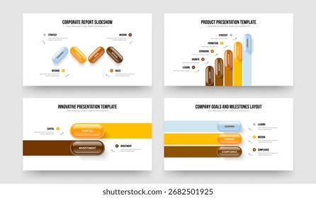 Introdução Financeira 4 5 2 3 Elemento Infográfico Conjunto de Layouts de Estruturas. Consulting Performance Quatro Cinco Dois Três Etapas Apresentação Design Vetor Ilustração Coleção.