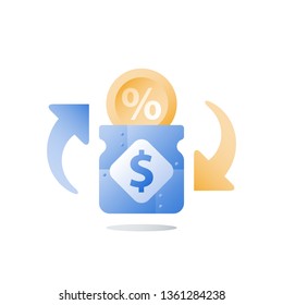 Financial invest fund, revenue increase, income growth, budget plan, return on investment, long term strategy, wealth management, more money, high interest, pension savings, superannuation concept