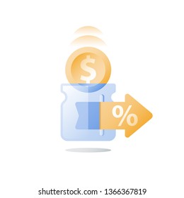 Financial invest fund, revenue increase, income growth, budget plan, return on investment, long term strategy, wealth management, more money, high interest, pension savings, superannuation concept