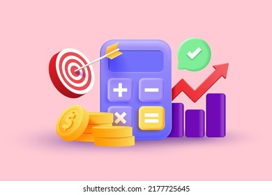 Financial investment. Creative concept of market movement. Bank deposit, profit finance Money management. Investment Cryptocurrency trend trading. 3d Vector Illustration