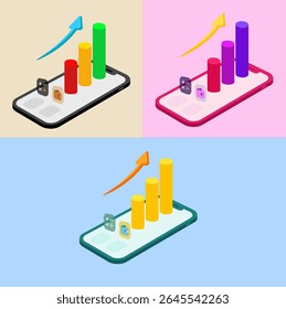 Financial Investment Growth in Phone with Calculator and E-Wallet Application
