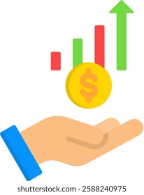 Financial Investment Icon Flat Vector Illustration