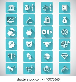Financial investment icon set - Set of 24 financial investment related icons Editable vector icons for video,mobile apps,Web sites and print projects EPS10 vector file