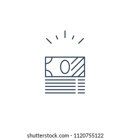 Financial investment, money bank note bills stack, product bundle special offer, income growth, savings account, reward concept vector line icon