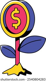 Financial Investment Money Plant Illustration
