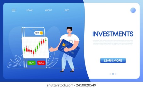 Financial investment, Stock market beginner. Vector illustration.