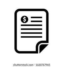 Financial invoice icon, vector graphics