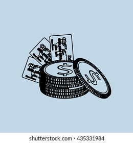 Financial item design. money icon. Flat illustration, vector graphic