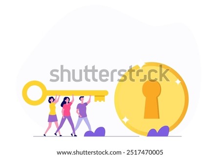Financial Key to Success Concept: Unlocking the secret to investment opportunities, wealth solutions, and gaining profit.