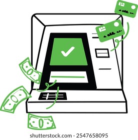 financial kiosk bank terminal debit card cash withdrawal atm screen transactional service banking equipment money access finance management payment terminal