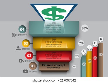 financial ladder to success, vector creative infographics elements
