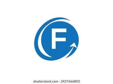 financial with latter F logo design vector template.