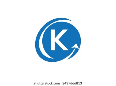 Finanziell mit letzterem K Logo Design Vector Template.
