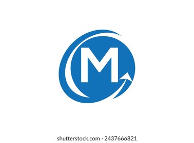 financial with latter M logo design vector template.
