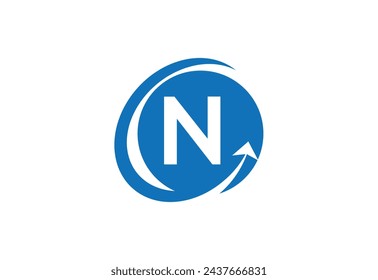financial with latter N logo design vector template.