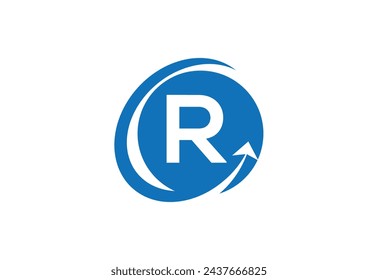 financial with latter R logo design vector template.