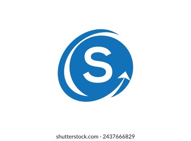financial with latter S logo design vector template.