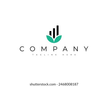 financial leaf growth logo design