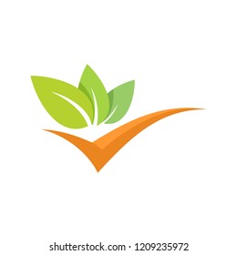 Financial Leaf Logo Checked approved good environment Sign