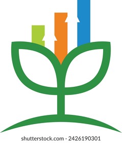Vector de icono de logotipo de hoja financiera