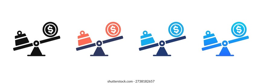 Financial Leverage Multi Style Icon Set