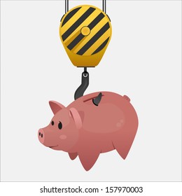 Financial Lifting hook concept