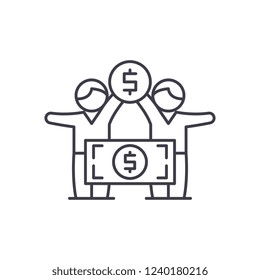 Financial   line icon concept. Financial  vector linear illustration, symbol, sign