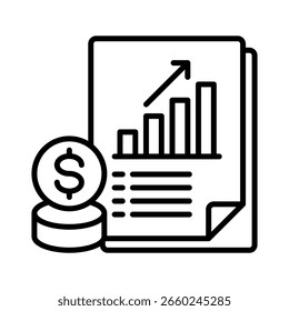 Ilustração do vetor do ícone de linha financeira