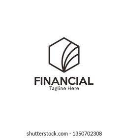 Financial line logo design inspiration