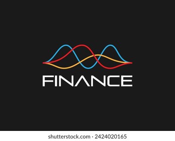 financial line logo vector illustration. abstract financial stock chart logo template