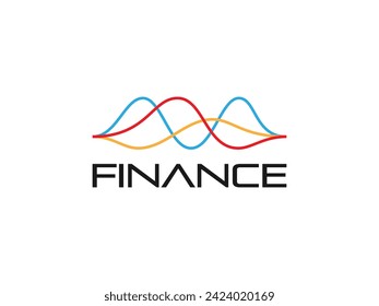 ilustración vectorial del logotipo de la línea financiera. plantilla de logotipo del gráfico de saldos financieros abstractos