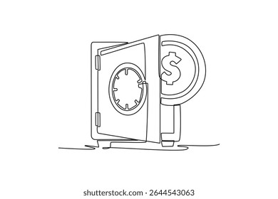 Conceito de literacia financeira. Design de desenho de linha única. Ilustração gráfica vetorial