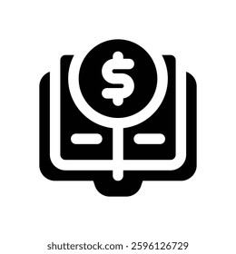 financial literacy glyph icon. Strong and solid vector icon for websites, mobile interfaces, presentations, and visual branding. High quality and easy to edit.